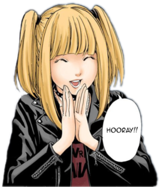 Happy anime girl. Misa from DeathNote.